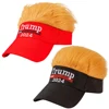 Trump 2024 Hat with Hair Summer Sun Hat Funny Sun Protection Hat Adjustable Wigs Half Hat Breathable for Outdoor Sports 2