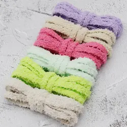 Weiou Laces 1 Pair Single-layer Solid Color Flat Type Plush Shoelaces 0.7cm 6 Colors Casual Woman Laces Stylish Shoulder Straps