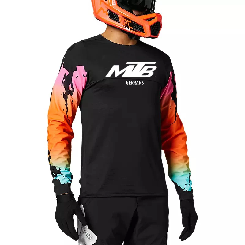 thumbnail image 1 of Camiseta de motocross de manga larga para hombre 2024, camiseta de descenso, camiseta de carreras de ciclismo todoterreno, camiseta de ciclismo de secado rápido, camiseta de ciclismo de montaña Gerran, 1 of 5