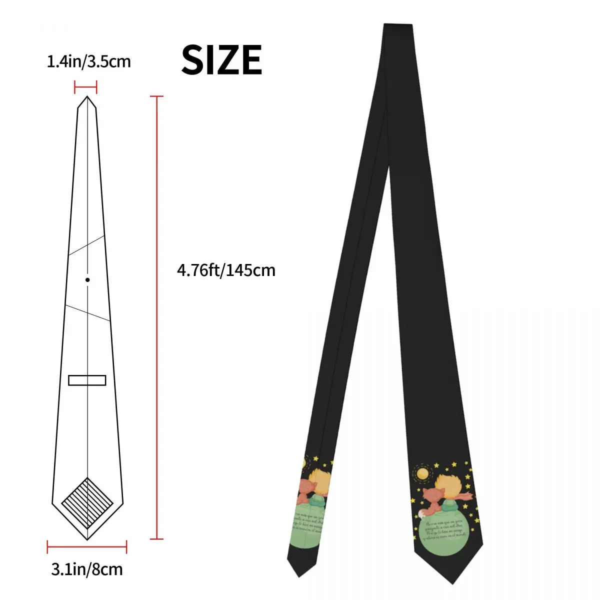 The Little Prince And The Fox Unisex Necktie Polyester 8 cm Le Petit Prince Neck Ties for Mens Shirt Accessorie Gravatas Cosplay