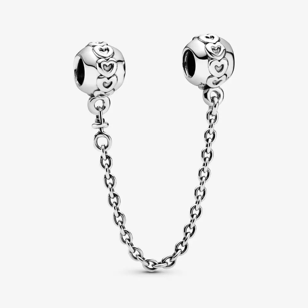 2022 Hot Sale 925 Sterling Silver 18 models Zircon Safety chain Charms Bead Fit Original Pandora Bracelets Charm Dangle DIY
