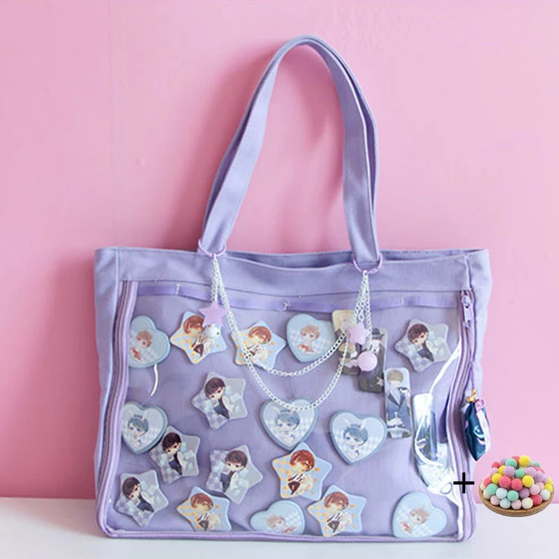 Ita Bag Girls Lolita Style Lovely Crossbody Kawaii Clear Bag Schoolbags For Teenage Girls Candy Sweet Itabag Shoulder Bags H210 purse