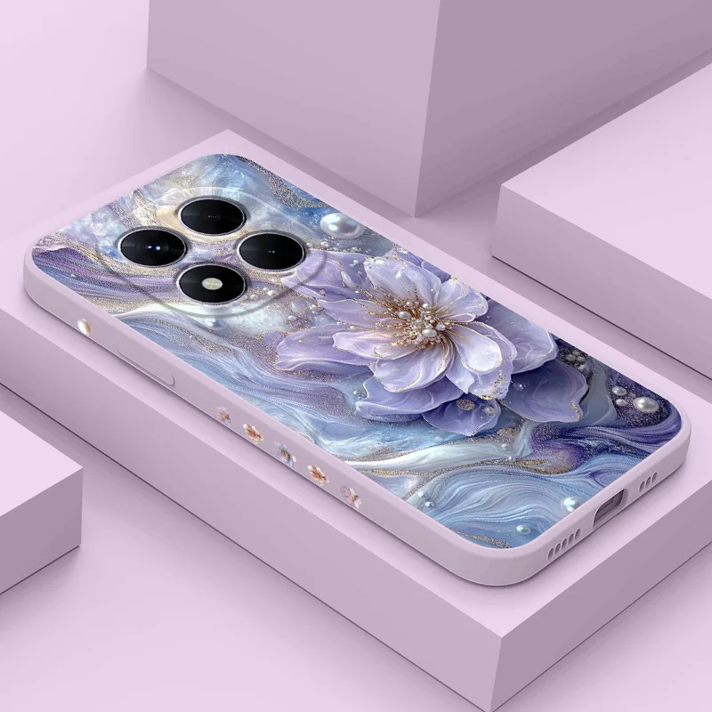 Pearlescent Flower Silicone Phone Case Cover