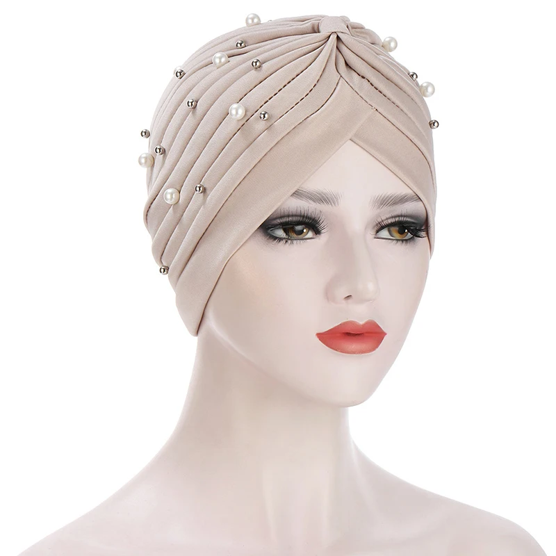 Muslim Turban Hats Beaded Turban Hats Hair Loss Banadans Scarf For Muslim Women Clothing Turbantes Para Mujer Quimioterapia 1