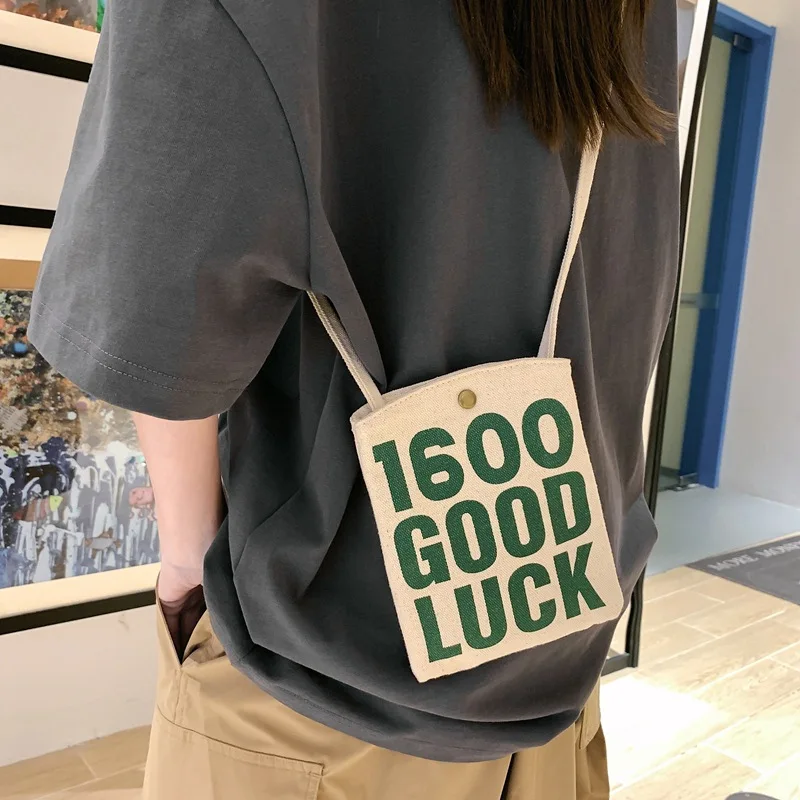 

Digital Printing Women Canvas Shoulder Bag Small Fashion Cotton Cloth Messenger Crossbody Bag For Women Purse Phone Purse