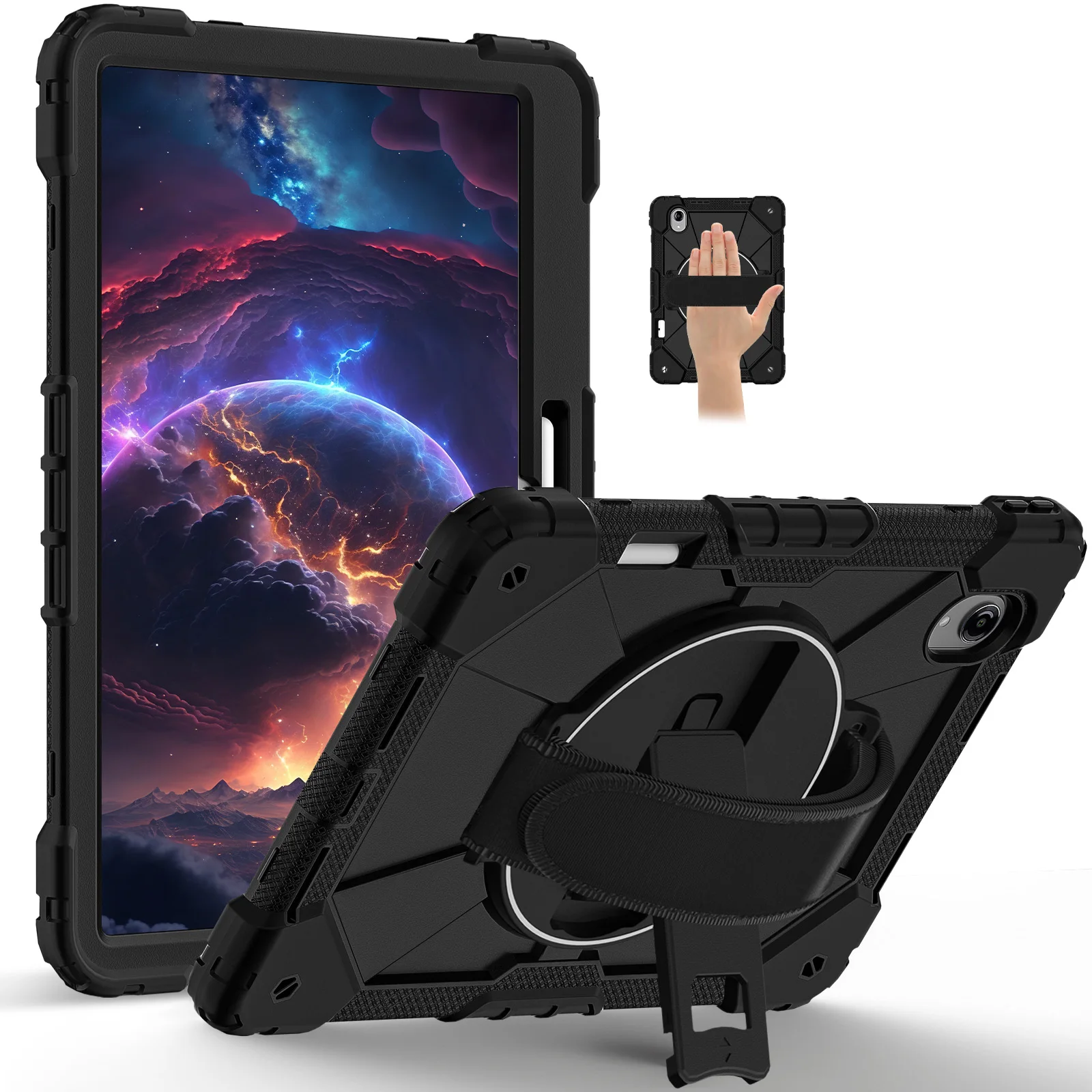 Premium Rotating Stand Case with Pencil Slot, Heavy-Duty Shockproof Thick Cover