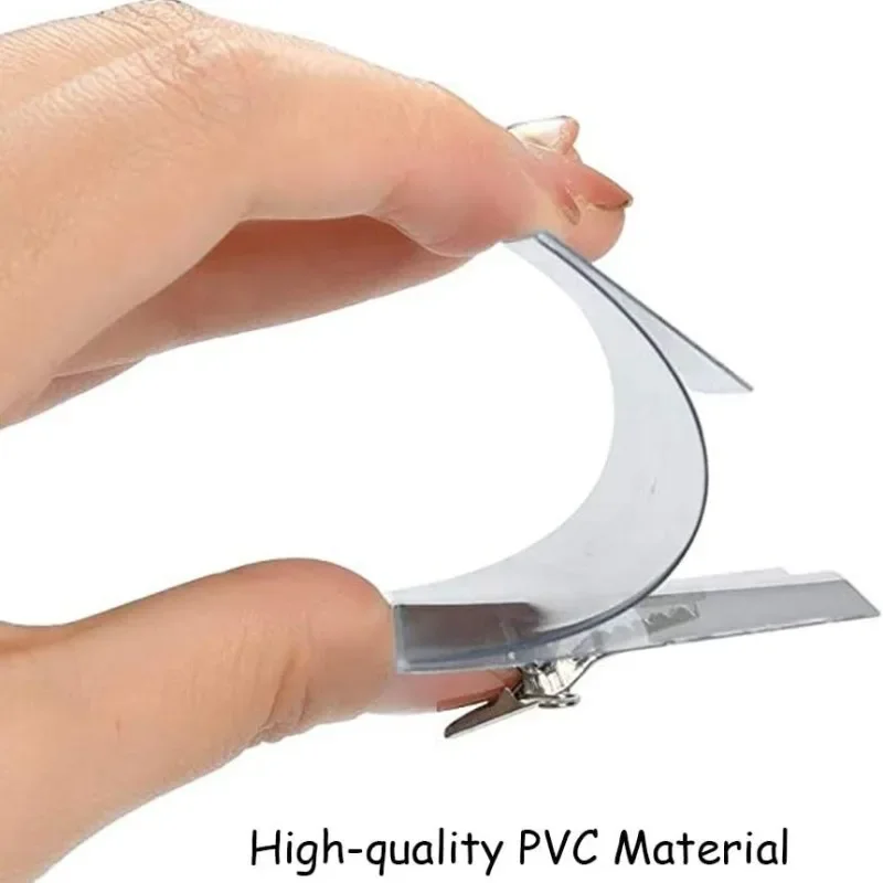 1-10pcs Name Badge Holders Clear Plastic Horizontal Name Badge Soft Working Holders with Metal Clips & Pins ID Card