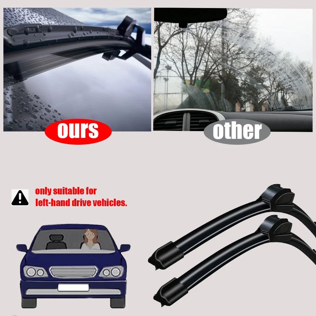 2pcs Wiper Blade For Jeep Wrangler TJ JK JL 1996-2024 Front Windshield Wiper Blades Windscreen Window Accessories 2020 2021 2022 5