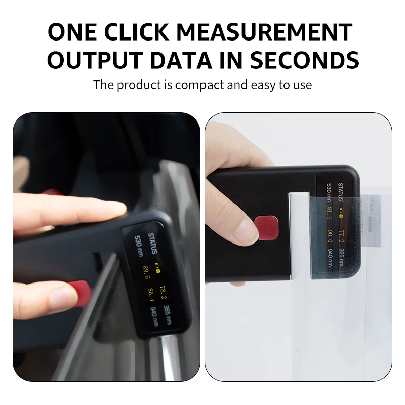 3-IN-1 Handheld Window Tint Transmission Meter VL/UV/IR Transmittance Meter Car Glass Solar Film Tester Type-C Charge 4