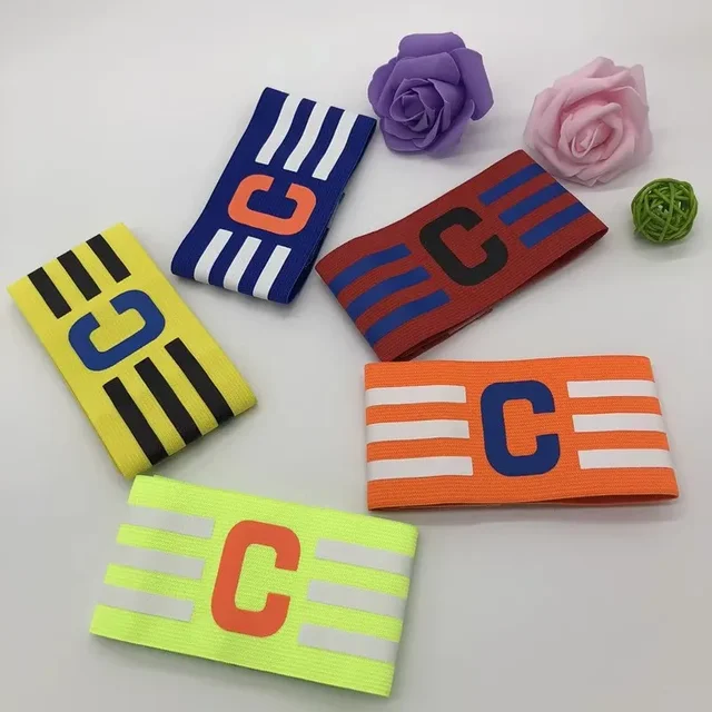 1 Pcs Football Match Captain C Word Mark Armband Paste Team Leader C Word Nylon Flexible For Soccer Sports Accessories Unisex 5