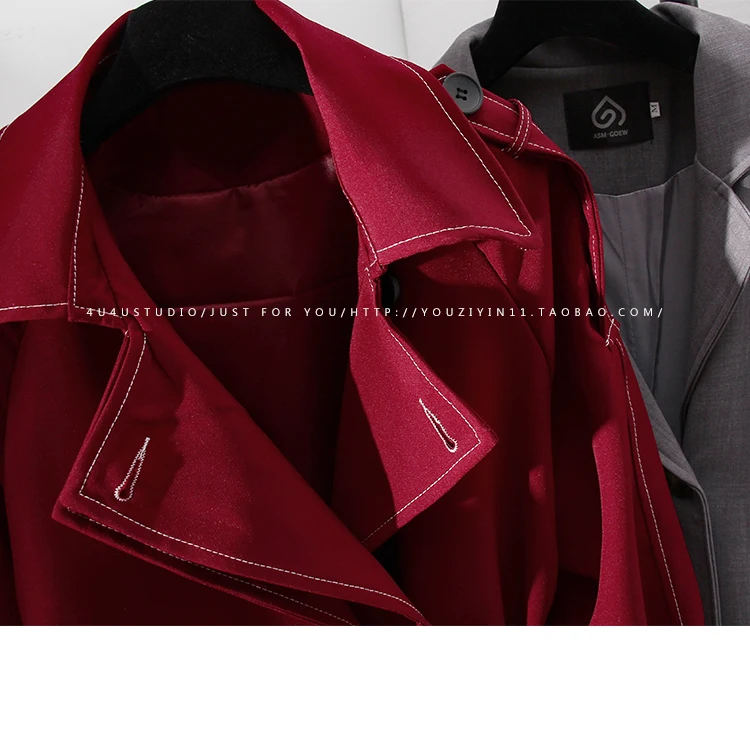 SuperAen Elegant Solid Color Trench Women's 2023 Autumn New England Style Vintage Turn-down Collar Loose Casual Coat