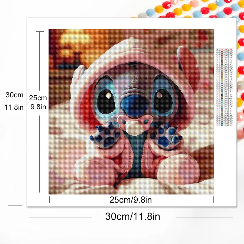 Disney New Arrival Diamond Embroidery Lilo Stitch Picture Rhinestones Full Square Diamond Mosaic Cartoon Painting Gift 2