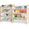 Toy Storage Organizer with Bookshelf-12 Storage Bins 4-Tier Multipurpose Shelf to Organize Toys and Books for Kids Room,Playroom 1