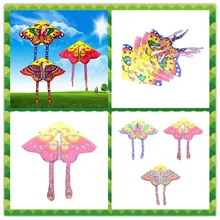 

1Pcs Traditional Rainbow Butterfly Kite Styles Colorful Butterfly Foldable Kite Recreation Outdoor Toys For Kids Random