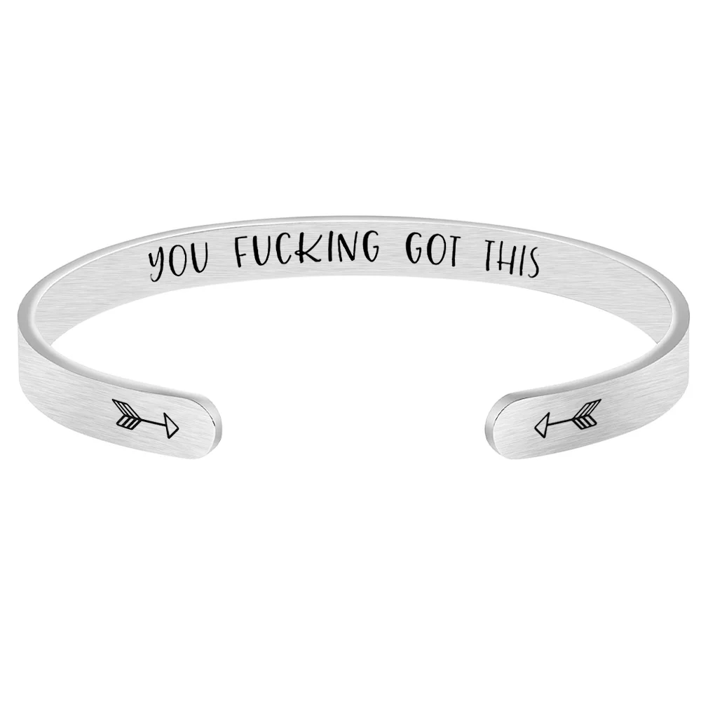 You Funcking получил этот вдохновляющий браслет из нержавеющей стали для женщин