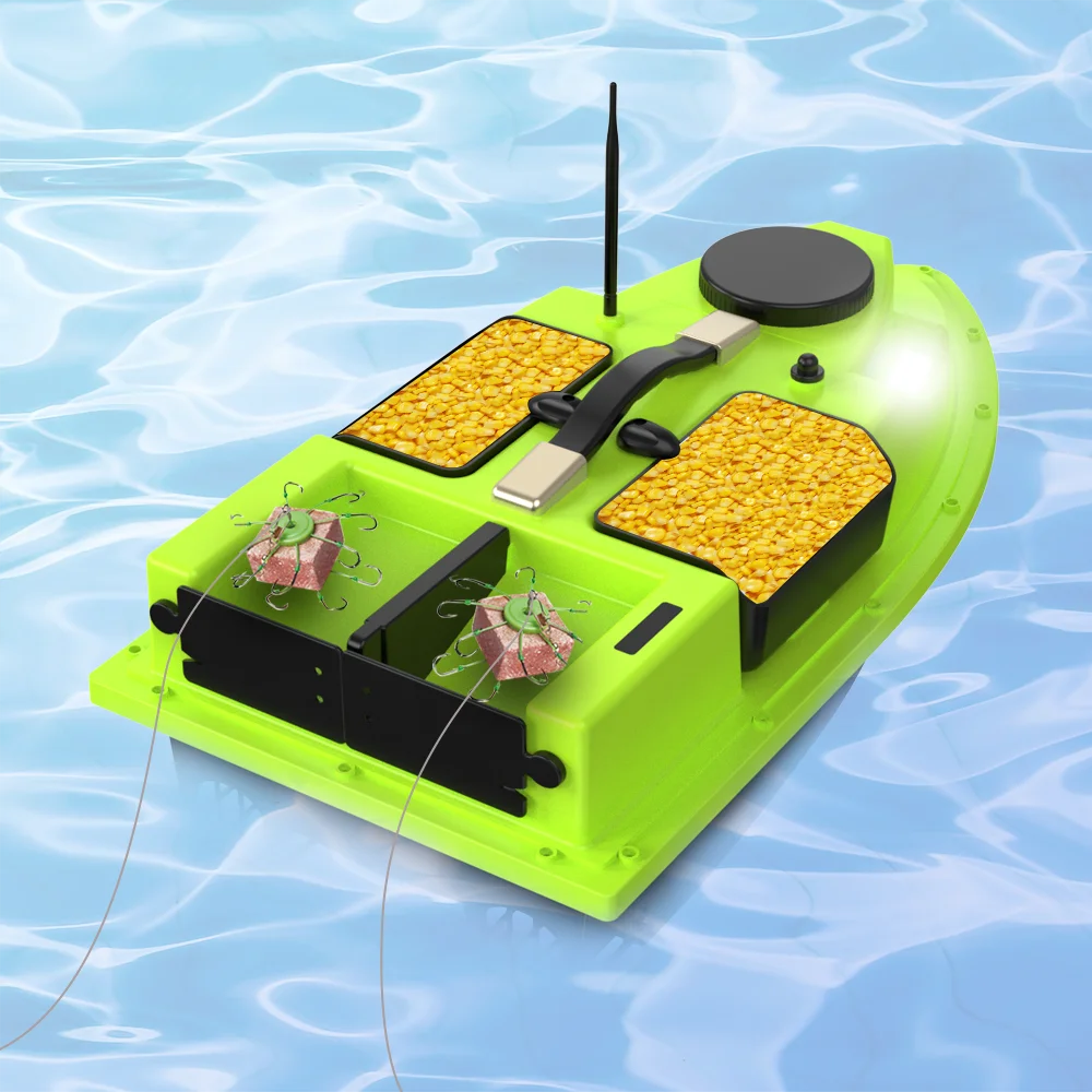 LOKEEVAN D19 Remote Controlled Bait Boat with GPS,600M RC Night Boat LED Fishing