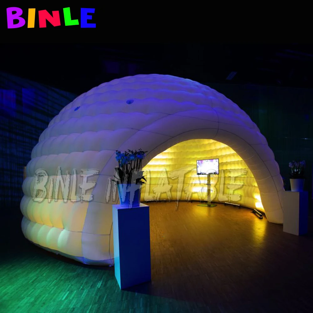 

6-10m Inflatable Dome Tent Multi-colored Led Light With Bubble Event Advertising Inflatable Disco Igloo Marquee For Party