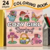 Cozy Girl Spring Art Coloring Book Adventure Color Cozy Adult Picture Book 24Page Cute Drawing Books Perfect Gift For Relaxation 1