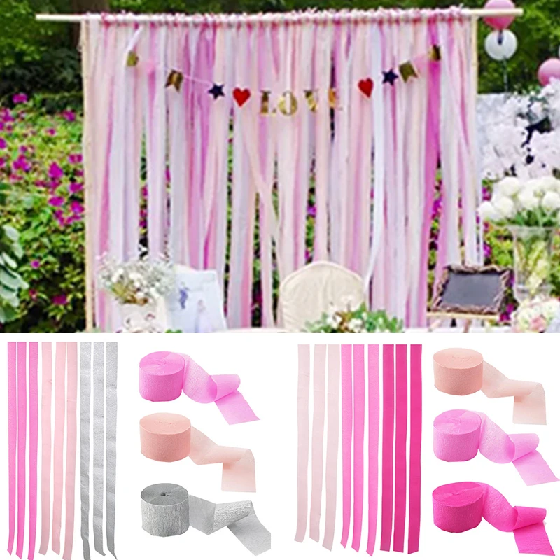 6pcs Macaron Pastel Crepe Paper Streamers Rainbow Unicorn Kids Birthday  Party Decoration Baby Shower Wedding Backdrop 5cm*2.5m - AliExpress