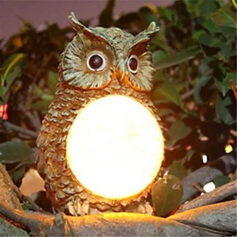 Waterproof Cute LED Solar Owl Light Outdoor Landscape Lighting Fairy Lights Lampe Solaire Exterieur For Garden Yard Decorative