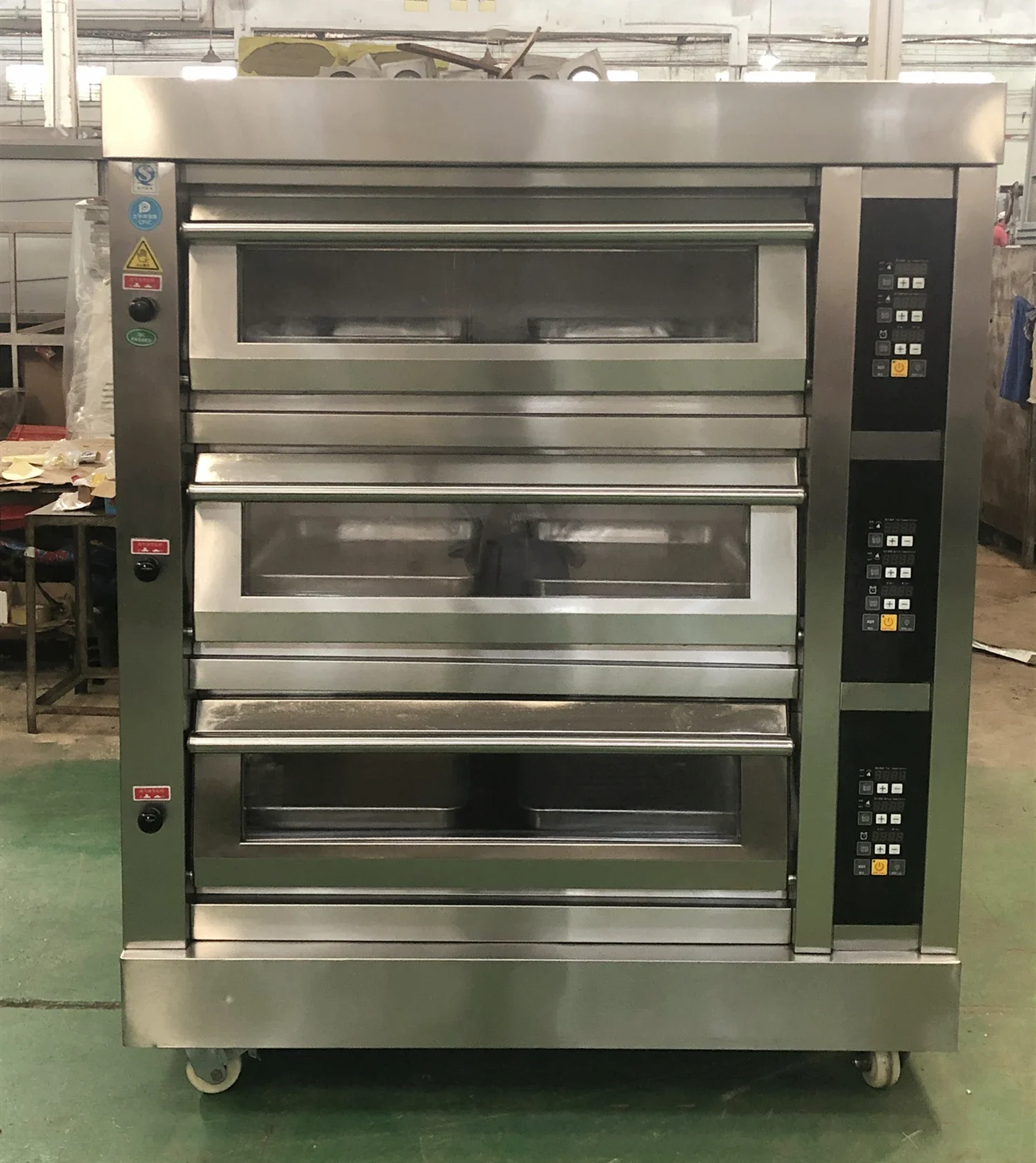 Steel Industrial 2 3 Deck Layers 4 6 12 Trays Commercial Kitchen Gas Electric Pizza Use Baking Cake Bread Bakery Oven Equipment