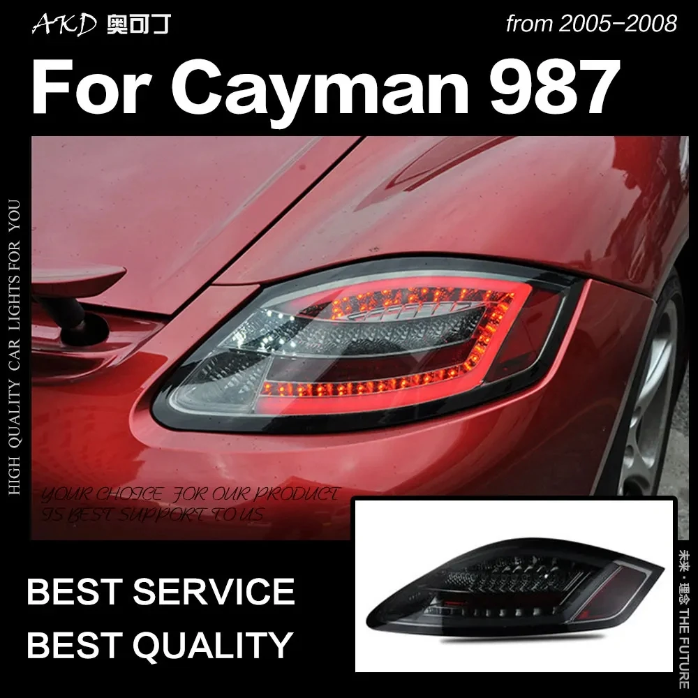 

Задние фары AKD для Porsche Cayman 987, задние фонари 2005-2008, задние фонари, задние фонари, динамический сигнал, автомобильные аксессуары, 2 шт.
