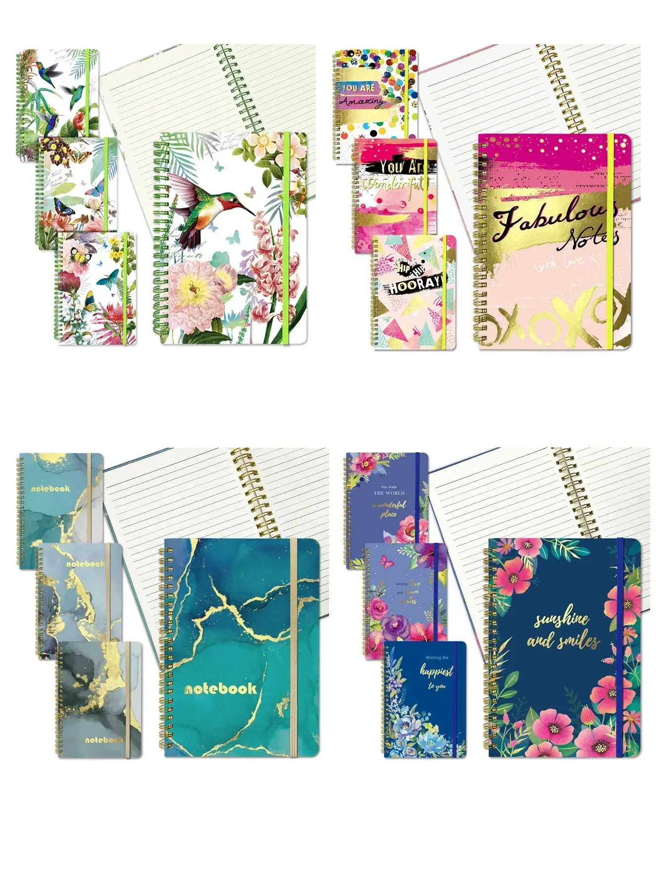 

Для женщин, спиральные 4 шт. для офиса, дома, стр. для колледжа в твердом переплете, в соответствии с подарками, 120 для блокнота на подкладке,