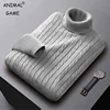 AutumnTurtleneck Knitted Sweater Outdoor Solid Color Pullover Streetwear Winter Warm Lightweight Basic twist sweaters men 1
