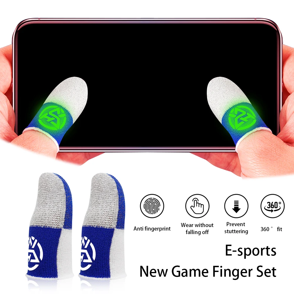 Mobile Finger Sleeve Breathable Nightlight Finger Covers Sweatproof Anti Slip Game Controller Finger Cover for PUBG Phone Games