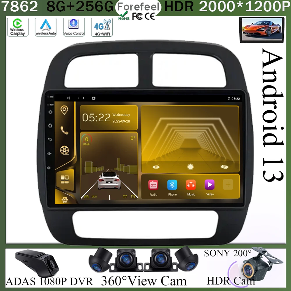 

Android 13 Auto Stereo For Renault KWID 2015 - 2019 Car Player 7862 Carplay Radio Video Touch QLED Screen BT WIFI DSP IPS DVD