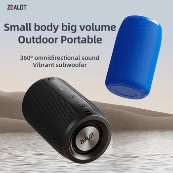 ZEALOT S32 Portable Bluetooth Speaker Mini Wireless HIFI Subwoofer Speaker with fm Radio Column Support TF, TWS, USB Flash Drive 2