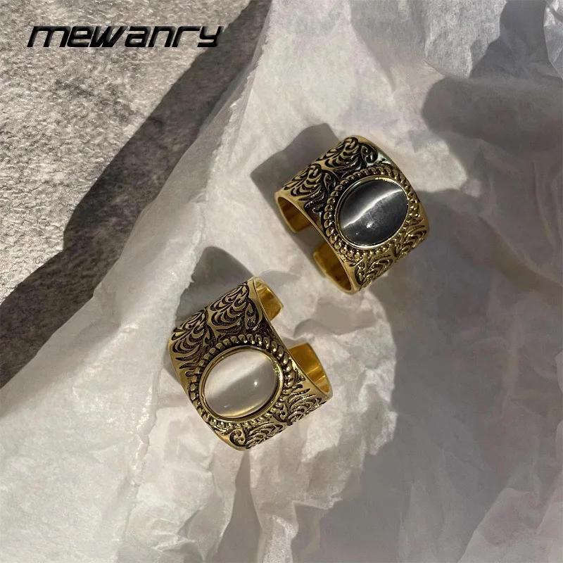 

Кольца Mewanry с опалом неправильной геометрической формы для женщин и пар, Модные Винтажные элегантные индивидуальные ювелирные изделия в Подарок на годовщину