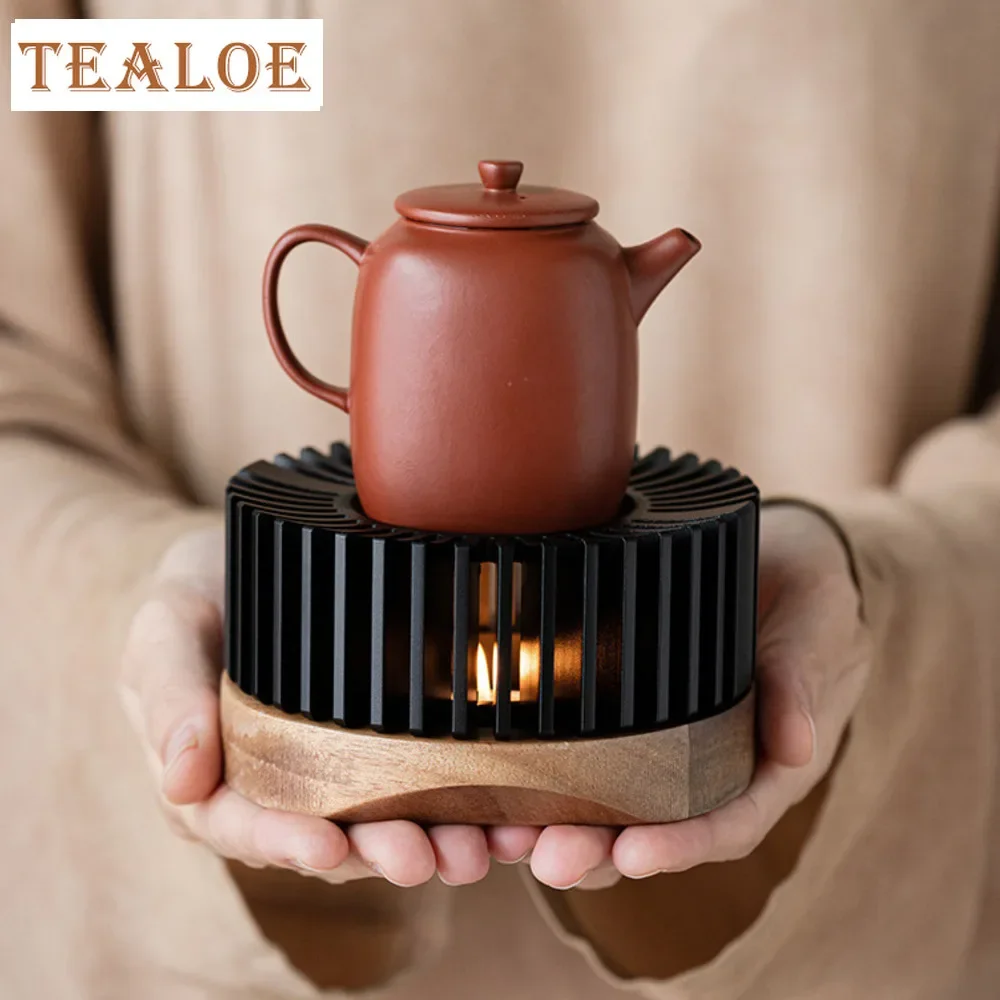 Japanese-style Tea Warmer Stove Solid Wood Tea Warmer Holder Teapot Candle Heating Base Warm Drink Wine Boiler Kung Fu Set