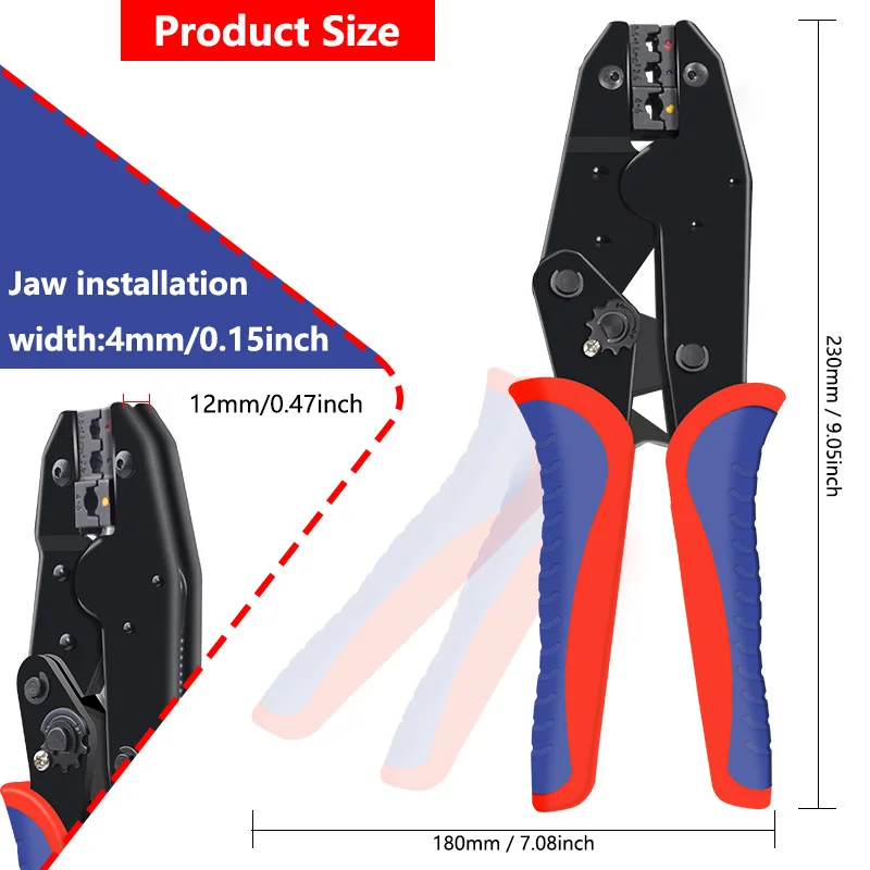 Crimping Tool Crimping Tools Crimping Tool Set HS30J Crimping Plier with Insulated Cable Connector Ring Terminals Kit Ratchet Wire Crimper Tool for 10-22 AWG
