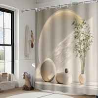 ม่านอาบน้ำไม้ไผ่สไตล์มินิมอล ตกแต่งห้องน้ำทันสมัย ดีไซน์แรงบันดาลใจจากเซน แสงธรรมชาติ สร้างเงา กันน้ำ 1