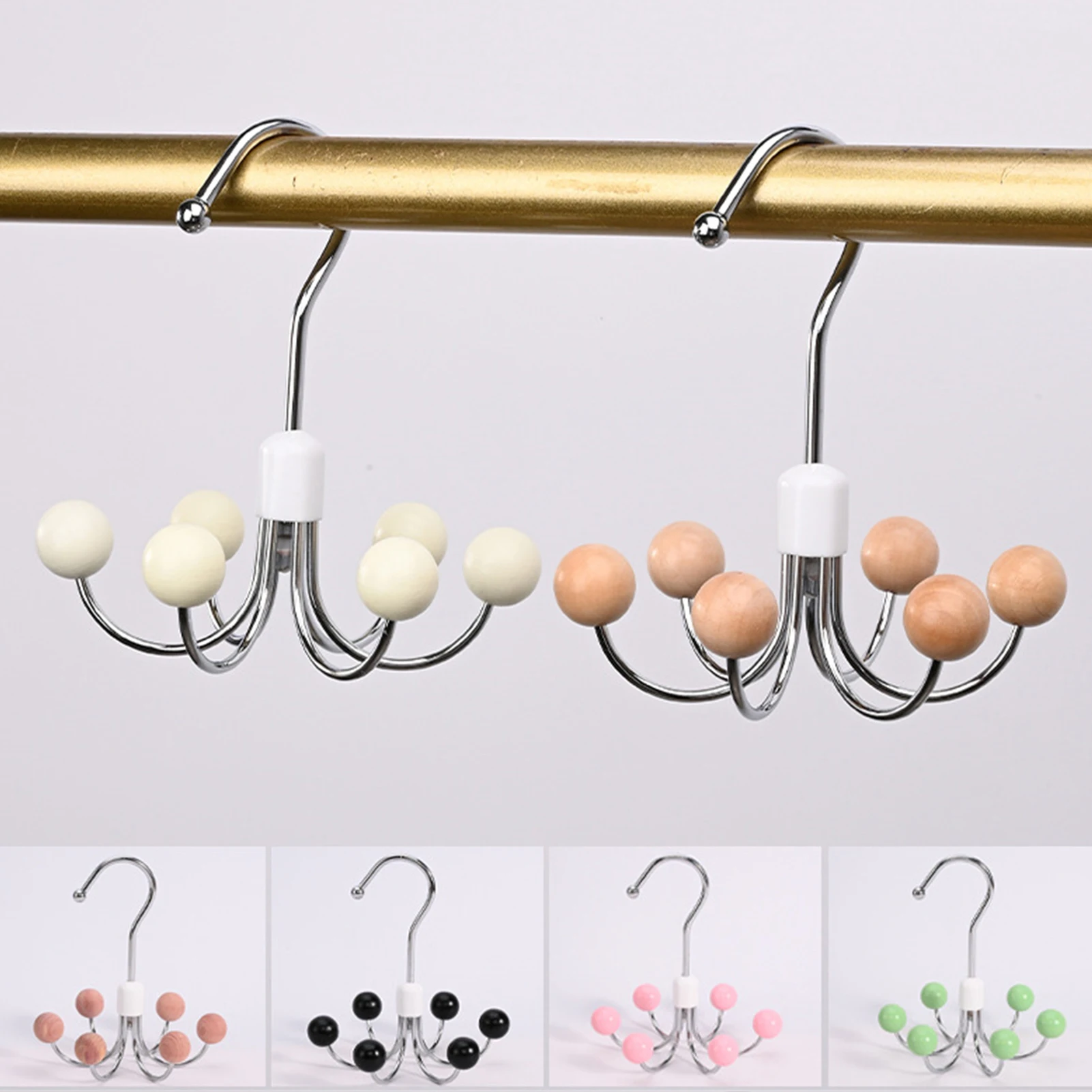 1pcs Six-claw Hook Creative 360 Degree Rotating Steel Hook for Bag Underwear Ties Closet Organizer for Dormitory Home 3