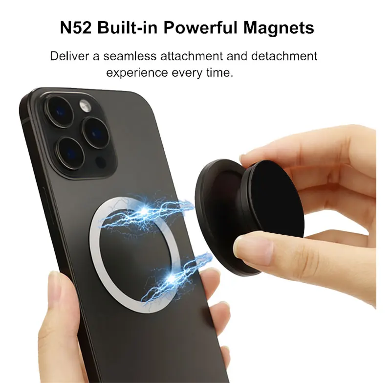 Magnetic Phone Grip and Holder - Black