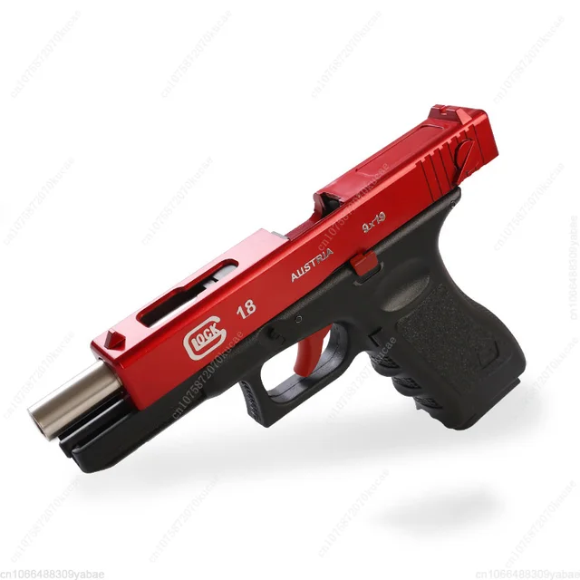 Gloc-k Toy Gun Empty Chamber Automatic Hang-u p Quick Release Magazine Manual Children's Outdoor Toy Metal T exture Pistol 1