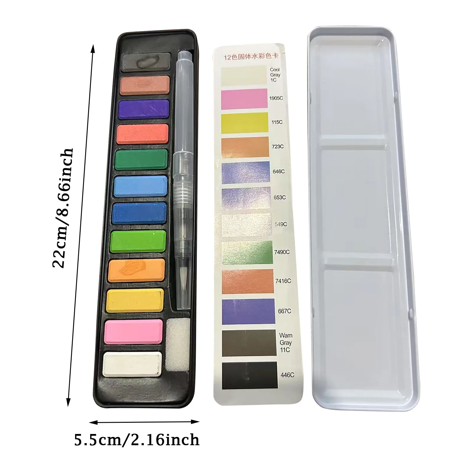 Watercolor Paint Set 12 Colors Travel Set with Brush For Amateur Hobbyists Painting Lovers and Artists