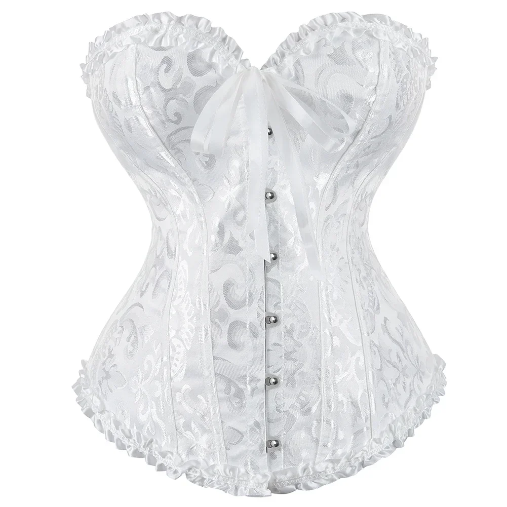 Women Sexy Corsets Bustiers Steampunk Korset Women Lingeries Dance Wearing Costumes Floral Lace Boned Corsets And Bustiers
