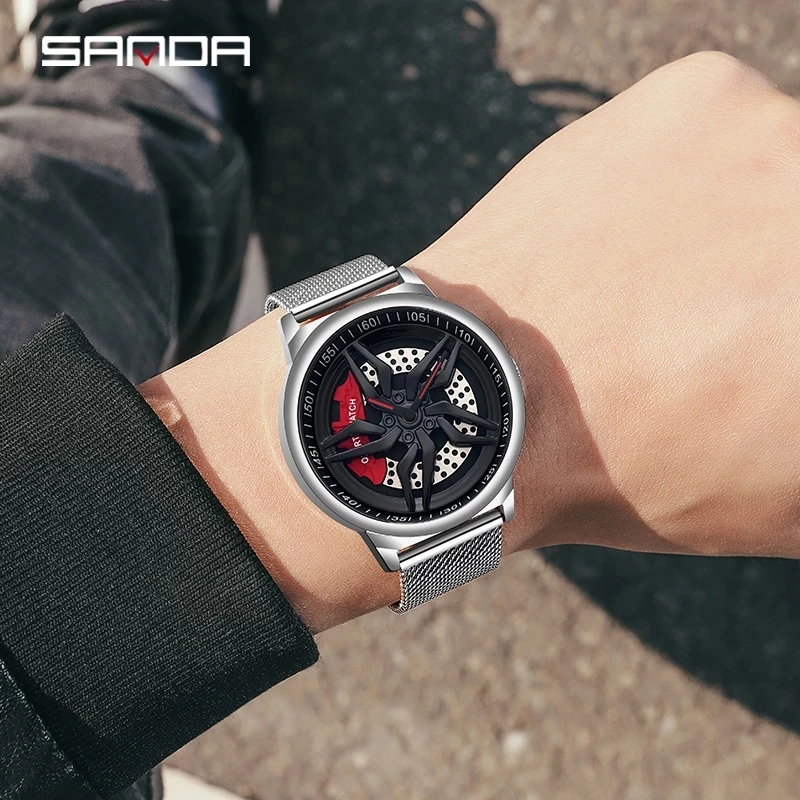 SANDA Luxury Men's Watches Top Brand Fashion Steel Business Quartz Watch Waterproof Wristwatch Clock Relogio Masculino P1062