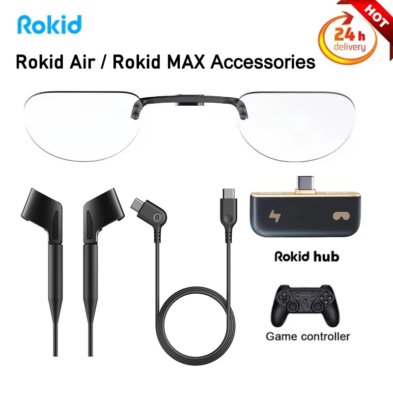 Rokid 액세서리 렌즈 삽입 허브 충전 어댑터, 안경 암막 시트 어댑터 케이블, Rokid Air Rokid MAX AR 안경용