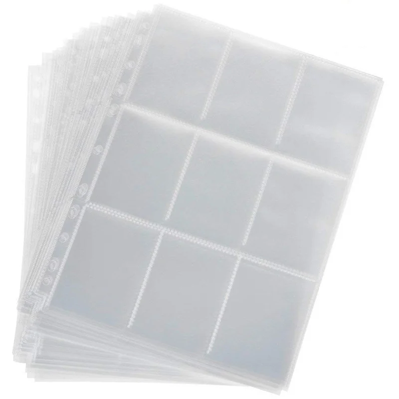 10Pcs/Set Card Protector Sleeves 9 Pocket Gaming Trading Card Album Photocard Holder for Stickers Stamps Page Storage card holder photo card holder card protector idol card protector
