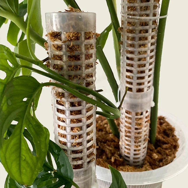 Plant Climbing Frame Plant Supporting Stick Plastic Moss Pole for Potted Plants Green Dill Vine Stackable Hollowed Out Design