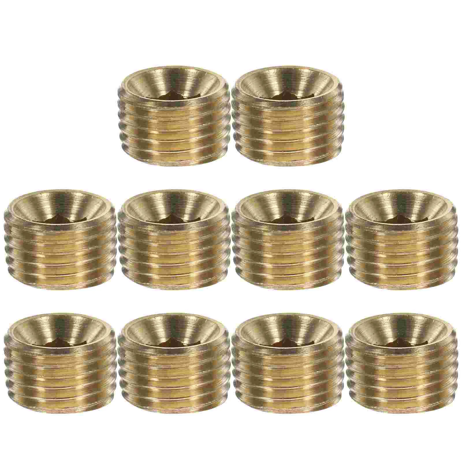 

10 Pcs An Fittings Hexagonal Tubing Connector Copper Plug 1/4 Npt Water Pipe Plugs Brass Coupling Hose End Cap Sprinkler Caps