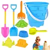 9pcs Children Outdoor Beach Toys Fun Shovel Mold Beach Bucket Set Storage Sand Digging Tool Bucket Children Sandbeach Toys 1