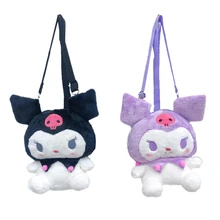 

New Kawaii Anime Sanrioed Plush Cartoon Kuromi Purper Bag Cute Beauty Travel Soft Stuffed Plushies Backpack Girls Birthday Gift