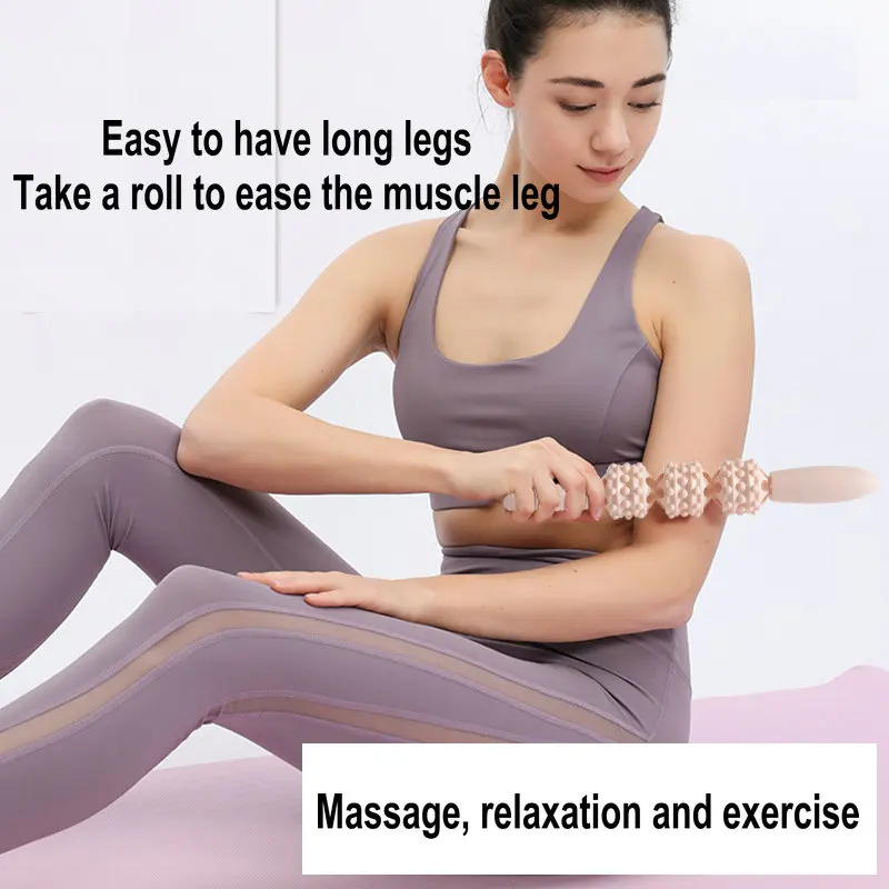 

3 Balls Massage Stick Fitness Roller Ball Trigger Point Muscles leg Arms Forearms Body Massager Slimming Muscle Yoga Relaxation