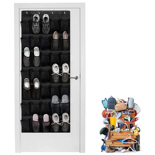 New 35 Large Pockets Over The Door Shoe Organizer Breathable Mesh Hanging Shoe  Rack with 4 Hooks Space Saving Behind Door Shoes - AliExpress