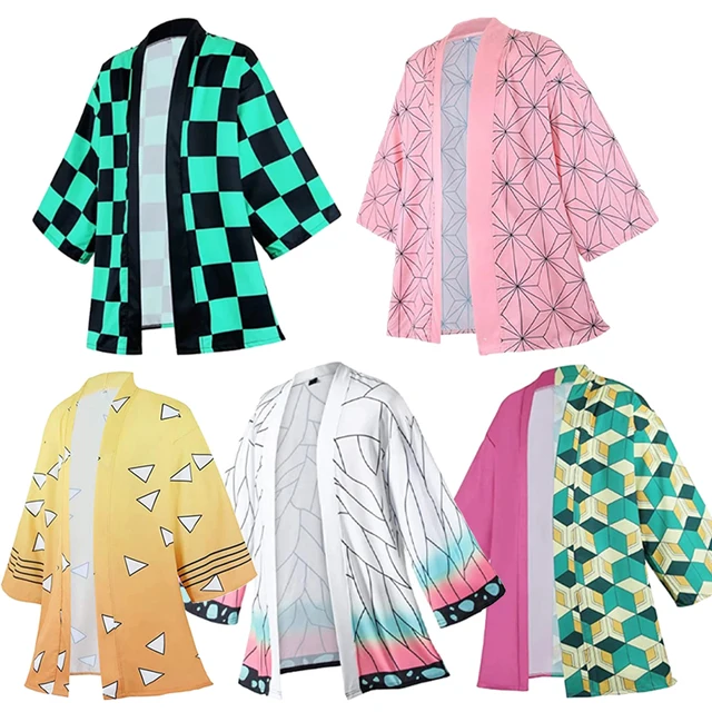 Adult Child Demon Slayer Cosplay Kimono Haori Anime Kimetsu No Yaiba Kamado Nezuko Kochou Shinobu Cosplay Costume Summer Coat 1